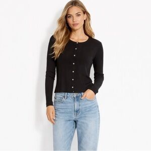 Silk Cardigan Black Vintage Ann Taylor Mini Eyelet detailing Medium